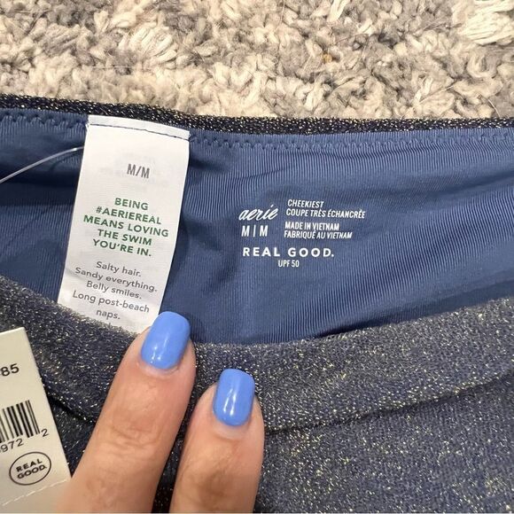 NWT Aerie Sparkle Cheekiest Tie Bikini Bottom size medium - Picture 11 of 13